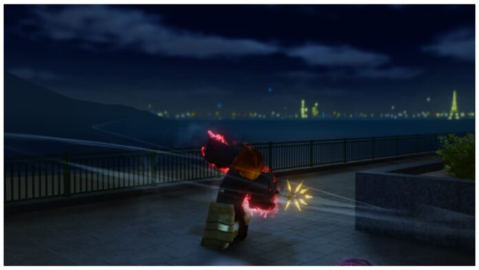 Feature image for our how to reach srank in hunters roblox guide showing a player swinging their weapon in the lobby