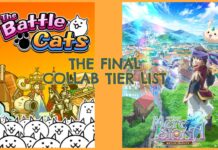 Merc Storia Battle Cats Tier List – All Event Units Ranked For The Final Collab! Feature image for our merc storia battle cats tier list showing two game posters with text in the middle reading THE FINAL COLLAB TIER LIST