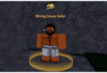 Verse Piece Mining Gloves – META Tool for Material Farming! Feature image for our verse piece mining gloves guide showing the shirtless mining gloves seller npc inside a stony cave