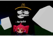 Verse Piece Updates – All Major and Minor Changes Each Update! Feature image for our verse piece updates guide showing a player in a black shirt with teto on the front holding their fist to the camera close up during night time.