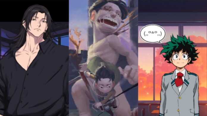Feature image for our Best Anime Games on Itch.io feature. Image shows a collage of three pictures from different games side-by-side.