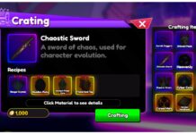 Anime Rangers X Knight King – Is Saber META or Mid? Feature image for our anime rangers x knight king guide showing the crafting recipe for her sword needed for evolution