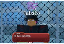 Is Fire Force Reignition Voltage Nova The Best Ability? Feature image for our fire force reignition voltage nova showing an npc with pink scribbled lettering over his head and a text box below his chest which says the divine are watching