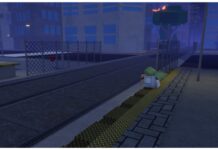 Fire Force Reignition Weapons Location Guide Feature image for our fire force reignition weapons guide showing an npc sitting on a ledge hugging her knees in a sad wallowing pose at night time