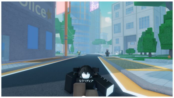 Feature image for our how to unlock fire force online handsigns guide showing a player sliding on their back down a city road