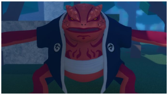 Feature image for our wagarashi bosses guide showing the red frog boss standing in a grassy plains