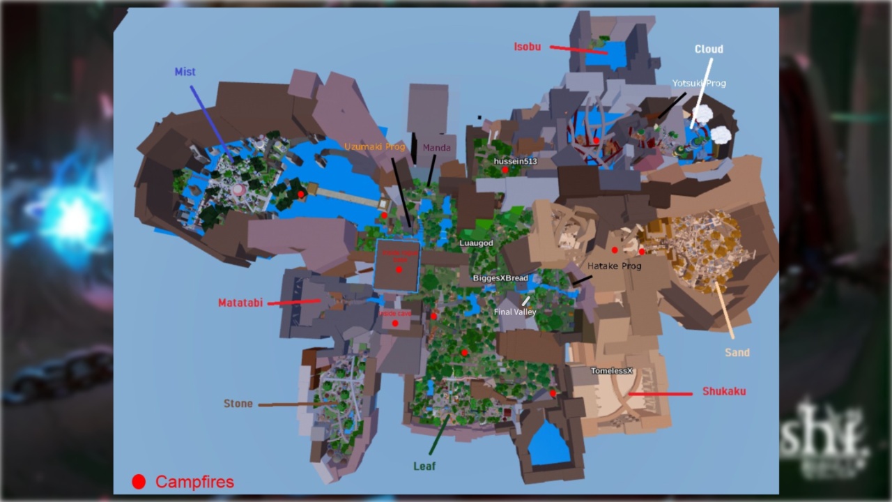 image shows the in game wagarashi map