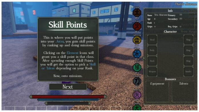 Feature image for our wagarashi skill trees guide showing the skill point menu in game