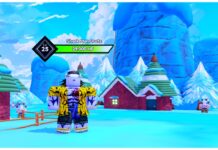 What Is The Best Title in Arise Crossover? Feature image for our what is the best title in arise crossover guide showing the snowy brum island with a shark man brute as the main focus enemy in frame