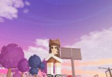 Jojo Roguery Titles – All Titles and How To Obtain Feature image for our Jojo Roguery Titles guide. Image shows a lilac sky with a character looking at the camera and crossing her arms.