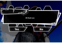 Anime Spirits Nero Devilhunter Sword – Obtainment and Movesets Showcase! Feature image for our anime spirits nero devilhunter guide showing a black textbox and the ? npc talking saying oh, thank you.