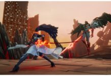 Etheria Restart Tier List – Ranked With Rarity and Type! Feature image for our etheria restart tier list showing several characters in combat with a strange entity thats using powerful large wings to hoist itself up into the air