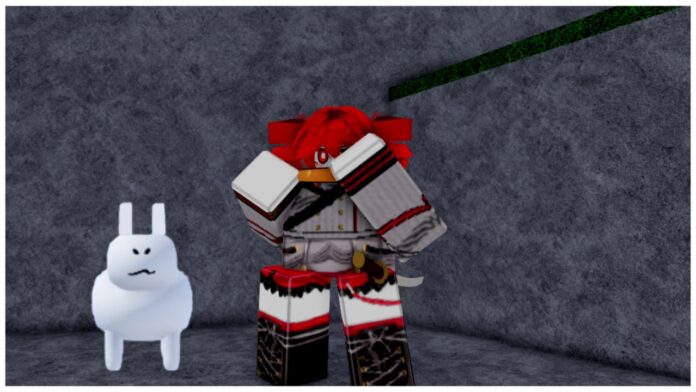 Feature image for our verse piece gubby spell guide showing a character with their fists raised standing next to a png of gubby