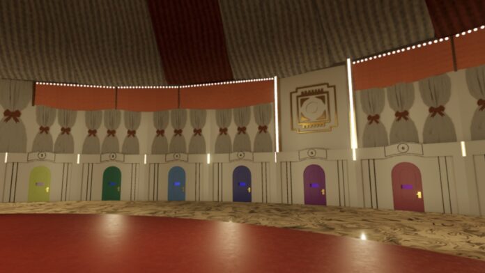 Feature image for our Ink Game Emotes guide. Image shows multiple small doors.