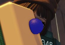 How To Win Ink Game Hide and Seek – Blue and Red Team Tips! Feature image for our Ink Game Hide and Seek guide. Image shows a character holding a small blue ball.