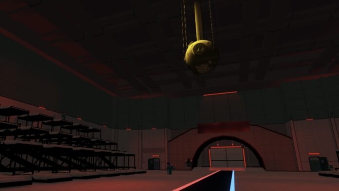 Feature image for our Ink Game Lights Out guide. Image shows a dark room with beds and a piggy bank hanging from the ceiling.
