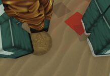 How To Get The Ink Game Mona Lisa in Dalgona Feature image for our Ink Game Mona Lisa guide. Image shows a character leaning on the floor cutting out a cookie.