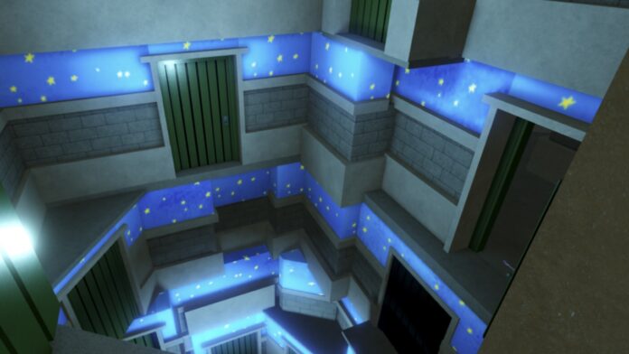 Feature image for our Ink Game Trickster guide. Image shows an open area with multiple platforms and doors.