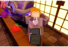 Anime Final Strike Tier List – Release Rankings! Feature image for our anime final strike tier list showing reigen in the roblox style sitting in a chair and leaning backwards with his arms behind his head and legs crossed on a counter.