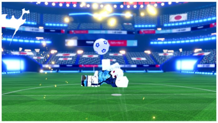 Feature image for our goalbound ego tier list showing a player mid air about to kick a ball thats falling onto them