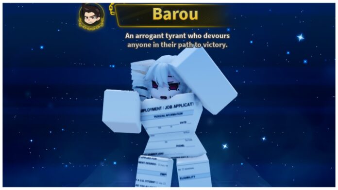 Feature image for our goalbound styles tier list showing a player with the barou style with one arm raised and one outstretched in front of them pointing at the viewer