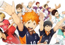 Haikyuu Fly High Reroll Guide – Who To Secure From The Banners! Feature image for our haikyuu fly high reroll guide showing a bunch of characters from the main series from behind hinata facing in all directions with dedicated looks on their faces