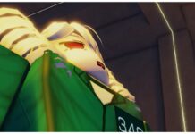 Ink Game Powers Tier List – Sky Squid Update! Feature image for our ink game powers tier list showing a player looking frightened as they look upwards wearing the player uniform