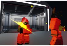 Ink Game Secret Ending – How To Survive Rebel Ending! Feature image for our ink game secret ending guide showing the guards shooting their rifles into the crowd