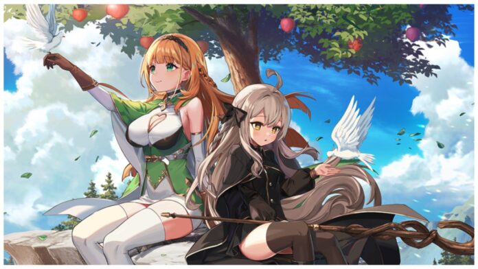 Feature image for our lost sword codes guide showing two character sitting beneath a vibrant tree during sunny weather.
