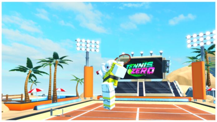 Feature image for our tennis zero limitless guide showing a player leaping into the air within the beach arena