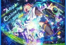 Aniplex Online Fest Is Returning for Its Sixth Year in 2025! featured image for our news on Aniplex Online Fest 2025. It shows a girl and a guy free-falling in the air. The girl is also winking at the viewers. Below them is a city full of bright and neon lights.