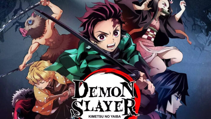 featured image for our news on Crunchyroll Demon Slayer Kimetsu no Yaiba livestream. It shows a promotional image for the series.