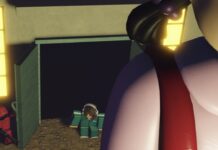 Ink Game The Doctor Power – How To Get The New META Power and All Abilities It Has Feature image for our Ink Game The Doctor guide. Image shows a character walking into a room with a large doll standing at the front and an NPC guard near the door holding a gun.