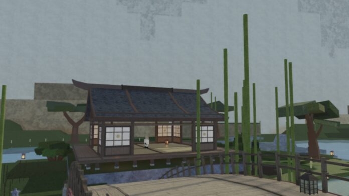 Feature image for our Type Soul Vow of Sacrifice guide. Image shows a small hut surrounded by water and bamboo.