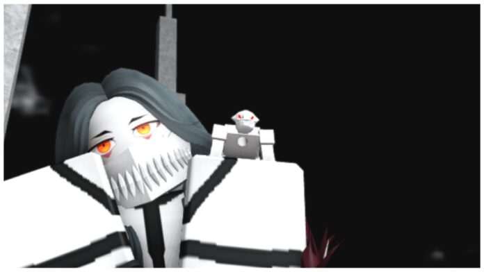 Feature image for our type soul complete buddies masterlist showing a player sitting with a hollow mask enveloping their jaw with a small hollow buddy sitting on their shoulder