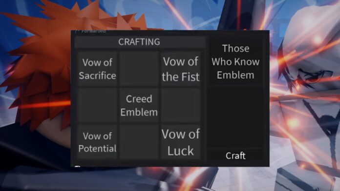Feature image for our Type Soul for those who know guide showing two characters fighting as the background with the crafting recipe plastered over the top