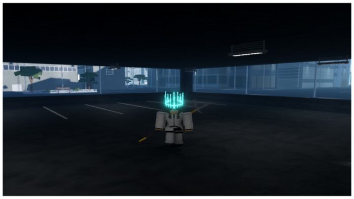 Feature image for our type soul fulmen guide showing a player walking in a dark area with a dramatic light cast on them from their glowing blue crown as they walk towards the screen