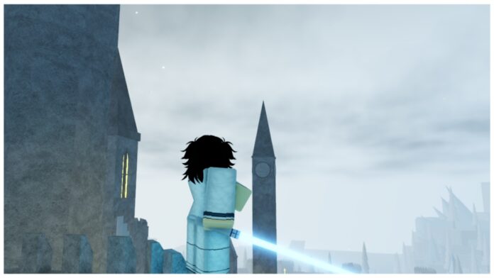 Feature image for our type soul ichimonji guide showing a quincy watching a tower with a light sword in their hands
