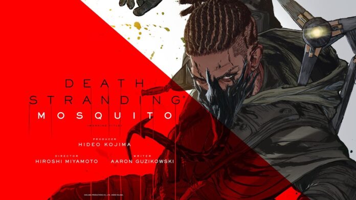 featured image for our news on Death Stranding: Mosquito movie. It shows a man wearing a mask with only his eyes showing.