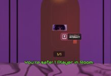 Ink Game Teleporting Gambit – The Best Mythic Power? Feature image for our Ink Game Teleporting Gambit guide. Image shows a character behind a door with their eyes peeking out from a small window.