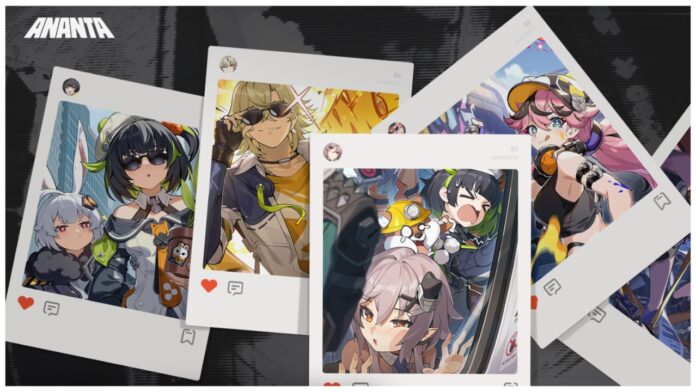 Feature image for our ananta tier list showing a series of photocards with different characters posing in each image