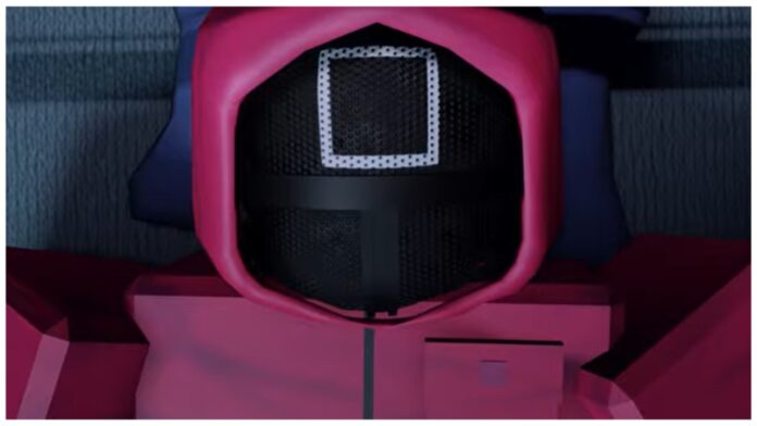 Feature image for our ink game guns guide showing a playable square guard up close as they lie on a bed