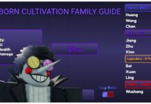 Reborn Cultivation Family Guide – Roll Chance, Buffs, and Skills! Feature image for our reborn cultivation family guide showing a small cut out of a spamton avatar at the bottom of the purple paged family reroller menu in-game