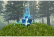 Reborn Cultivation Skills Guide – Obtainment, Effects, and Cooldown! Feature image for our reborn cultivation skills guide showing a player dressed as spamton from deltarune sitting on top of a grassy mound, dressed in blue aura as they meditate. Behind them are tall vast trees, spanning far into the distance.