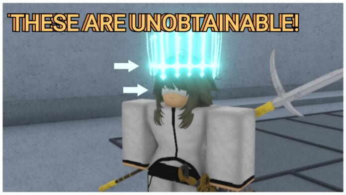 Feature image for our type soul unobtainable accessories guide showing a player up-close wearing two unobtainable accessories