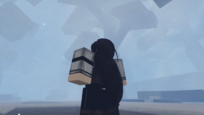 Feature image for our Demonfall Breathing Tier List showing a snowy forest and the back of a character standing.
