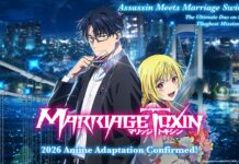 Marriage Toxin Is Getting an Anime Adaptation, First Trailer and Cast Revealed! featured image for our news on Marriage Toxin. It shows the main characters from the game Mei Kinosaki and Hikaru Gero.