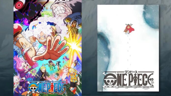 One Piece anime 2026 featured image for our news on One Piece anime 2026. It shows a One Piece vibrant poster on the left and a teaser art for the upcoming Elbaph Arc of the anime series on the right.