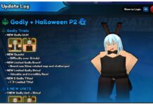 Anime Last Stand Rimuru Godly Update Tier List Feature image for our anime last stand rimuru godly update tier list showing the update log with rimuru in a bunnysuit looking shocked