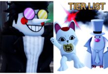 Anime Vanguards Familiars Tier List – November 2025 Rankings! Feature image for our anime vanguards familiars tier list showing a spamton p;ayer on the left looking at three different familiars on the right